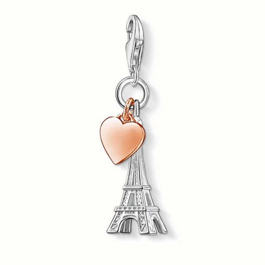 Jewelry Thomas Sabo Jewellery | Thomas Sabo Eiffel Tower Charm 925 Sterling Silver Gold Plated Rose Gold