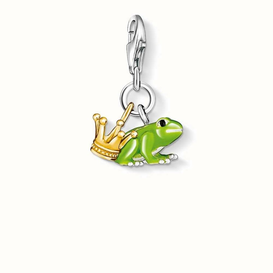 Jewelry Thomas Sabo Jewellery | Thomas Sabo Frog Charm Green 925 Sterling Silver Gold Plated Yellow Gold/ Cold Enamel