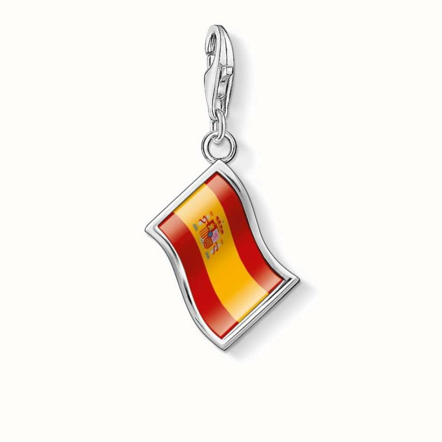 Jewelry Thomas Sabo Jewellery | Thomas Sabo Flag Charm Yellow 925 Sterling Silver/ Cold Enamel Transparent/ Inlay