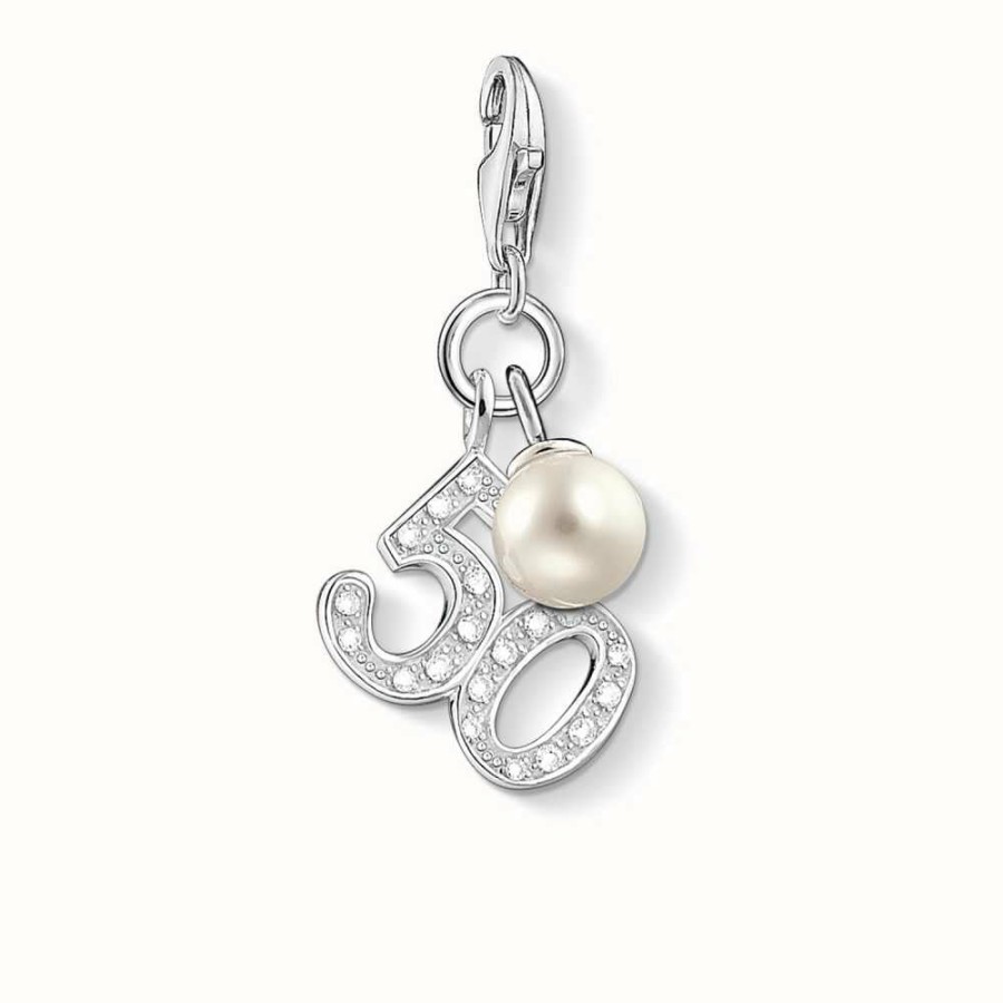 Jewelry Thomas Sabo Jewellery | Thomas Sabo 50 Charm White 925 Sterling Silver/ Freshwater Pearl/ Zirconia