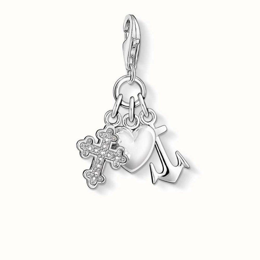 Jewelry Thomas Sabo Jewellery | Thomas Sabo Faith Love Hope Charm White 925 Sterling Silver/ Zirconia