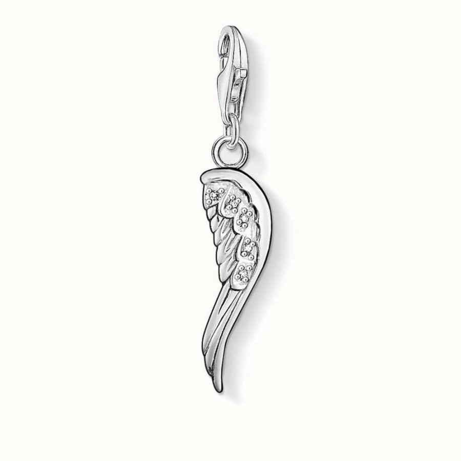 Jewelry Thomas Sabo Jewellery | Thomas Sabo Angel Wing Charm White 925 Sterling Silver/ Zirconia