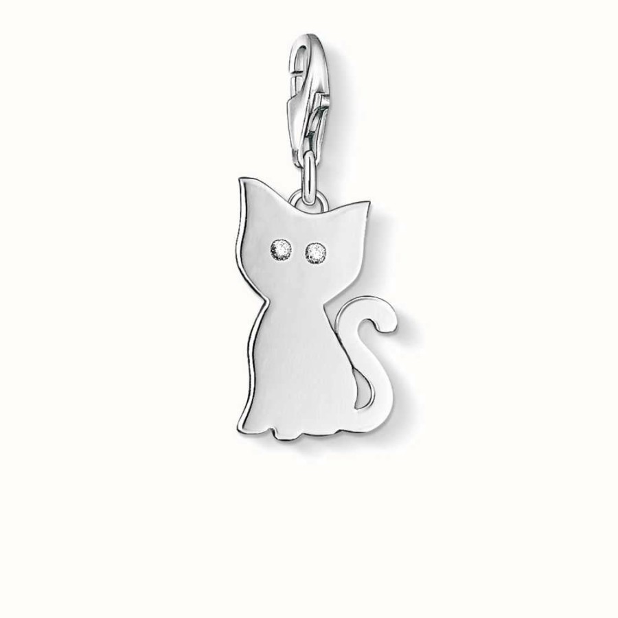 Jewelry Thomas Sabo Jewellery | Thomas Sabo Cat Charm White 925 Sterling Silver/ Zirconia