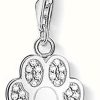 Jewelry Thomas Sabo Jewellery | Thomas Sabo Paw Charm White 925 Sterling Silver/ Zirconia