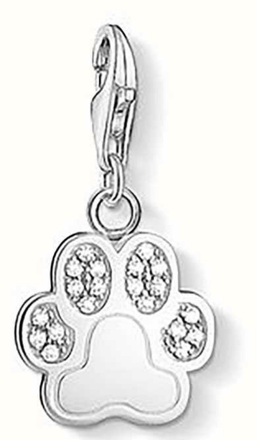 Jewelry Thomas Sabo Jewellery | Thomas Sabo Paw Charm White 925 Sterling Silver/ Zirconia