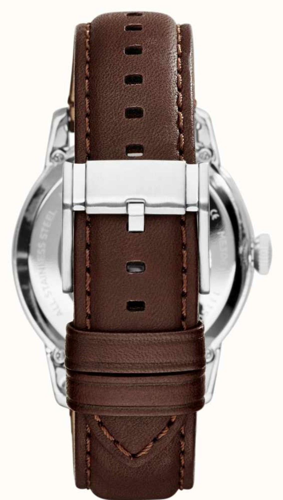 Men'S Fossil | Fossil Men'S Townsman Automatic | Black Dial | Brown Leather Strap