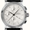 Men'S Muhle Glashutte | Muhle Glashutte Teutonia Ii Chronograph Leather Band Silver Dial