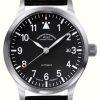 Men'S Muhle Glashutte | Muhle Glashutte Terrasport Ii Leather Band Black Dial