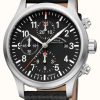 Men'S Muhle Glashutte | Muhle Glashutte Terrasport I Chronograph Leather Band Black Dial