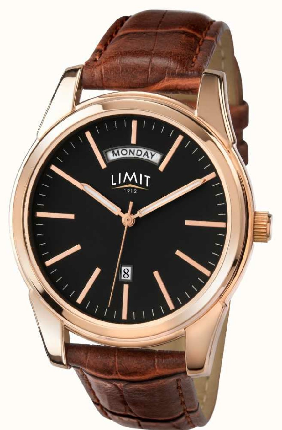 Men'S Limit | Limit Men'S Brown Strap Black Dial