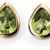 Jewelry Elements Gold | Elements Gold 9Ct Yellow Gold Peridot Teardrop Stud Earrings