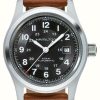 Men'S Hamilton | Hamilton Khaki Field Automatic *The Avengers - 2012* (42Mm) Black Dial / Brown Leather Strap