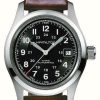 Men'S Hamilton | Hamilton Khaki Field Automatic (38Mm) Black Dial / Brown Leather Strap