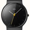 Men'S Braun | Braun Men'S Black Mesh Strap Black Dial