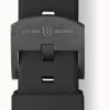 Men'S Elliot Brown | Elliot Brown Men'S 22Mm Black Rubber Gunmetal Tongue Buckle Strap Only