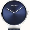 Men'S Bering | Bering Unisex Blue Iron Plated Steel Mesh Strap 39Mm