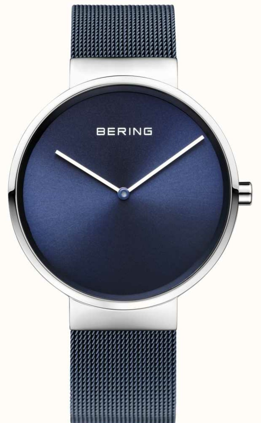 Men'S Bering | Bering Unisex Blue Iron Plated Steel Mesh Strap 39Mm