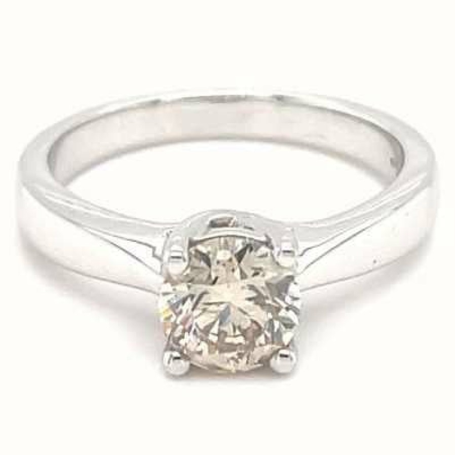 Jewelry James Moore | James Moore 18Ct White Gold 0.50Ct Diamond Solitaire