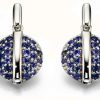 Jewelry Fiorelli | Fiorelli Gold 9K White Gold Iolite Pave Disc Earrings