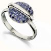 Jewelry Fiorelli | Fiorelli Gold Eclipse Ring - 9K White Gold Iolite Pave Disc