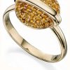 Jewelry Fiorelli | Fiorelli Gold Eclipse Ring 9K Gold Citrine Pave Disc