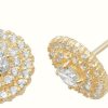 Jewelry James Moore | James Moore Th 9K Yellow Gold Cubic Zirconia Stud Earrings