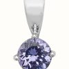 Jewelry James Moore | James Moore Th 9K White Gold Tanzanite Claw Set Pendant