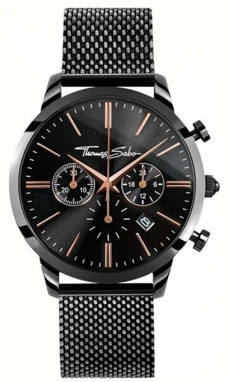 Men'S Thomas Sabo | Thomas Sabo Men'S Rebel Spirit Chrono | Stainless Steel Mesh Strap