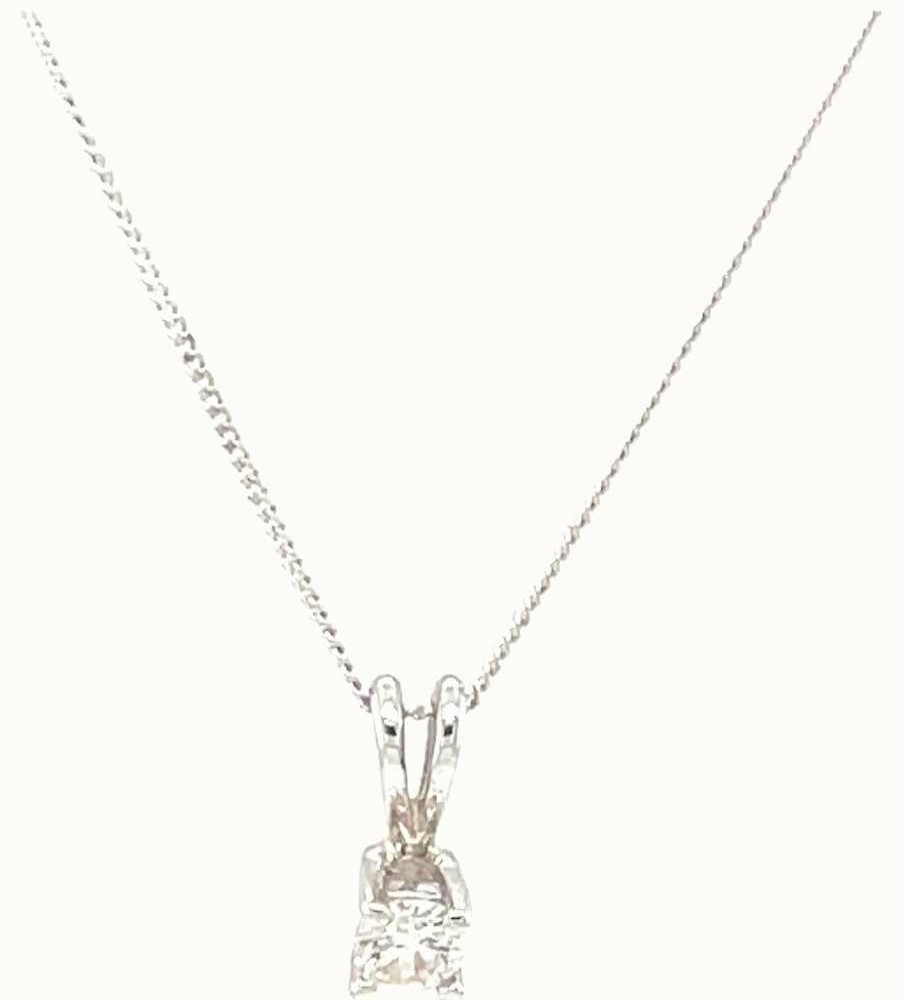 Jewelry James Moore | James Moore 18K White Gold 0.25 Si Diamond Pendant