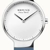 Women'S Bering | Bering Women'S Max Rene Interchangeable Blue Rubber Strap