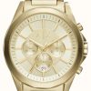 Men'S Armani Exchange | Armani Exchange Men'S | Gold Chronograph Dial | Gold Tone Bracelet