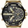 Men'S Diesel | Diesel Men'S Mr Daddy 2.0 Gold Toned Black Dial