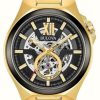 Men'S Bulova | Bulova Men'S Automatic Gold Pvd Plated