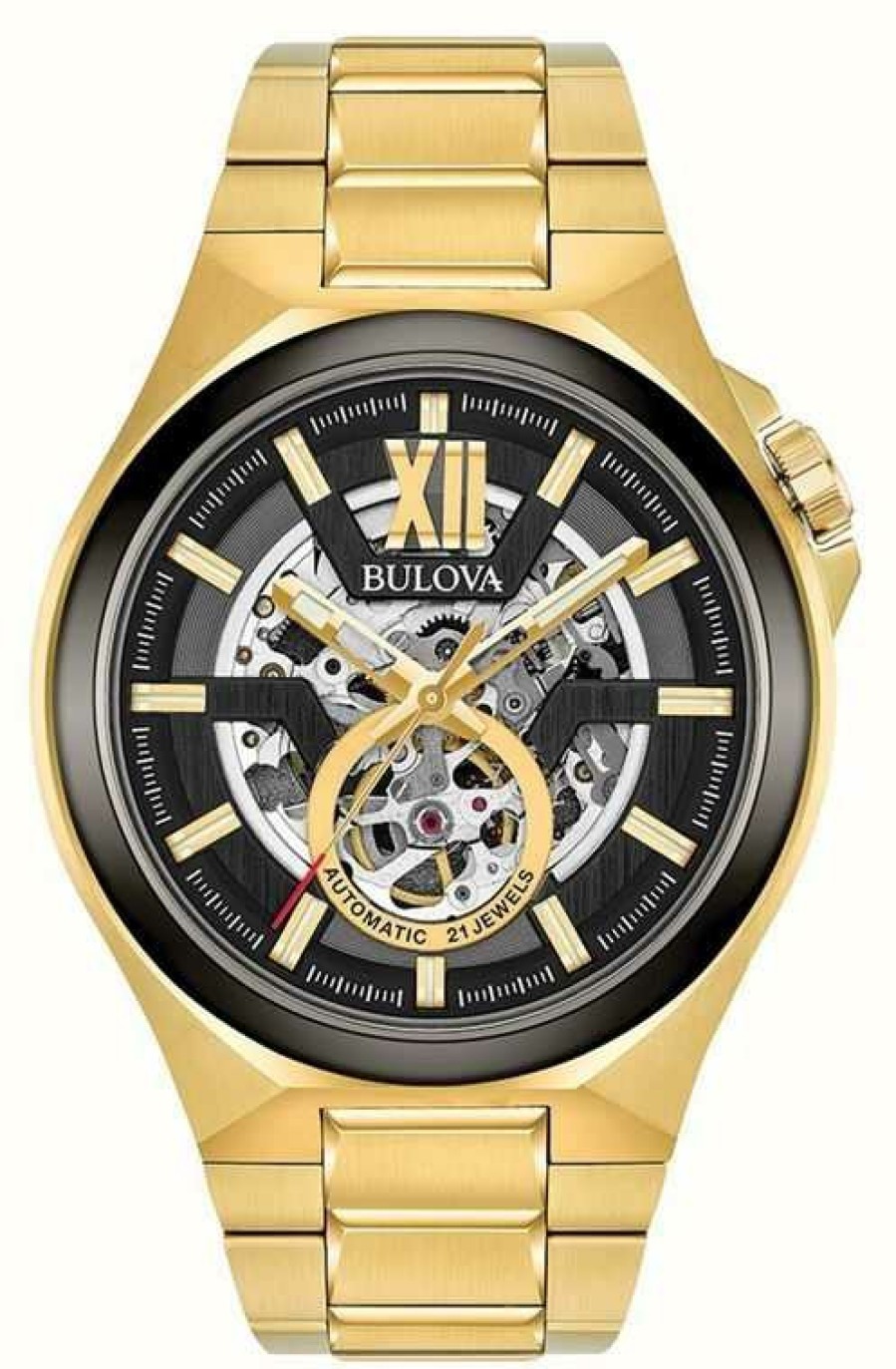 Men'S Bulova | Bulova Men'S Automatic Gold Pvd Plated