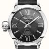 Men'S Thomas Sabo | Thomas Sabo Men'S Rebel With Karma Stainless Steel Black Leather