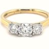 Jewelry James Moore | James Moore 18Ct Yellow Gold Platinum Head 1Ct Diamond 3 Stone