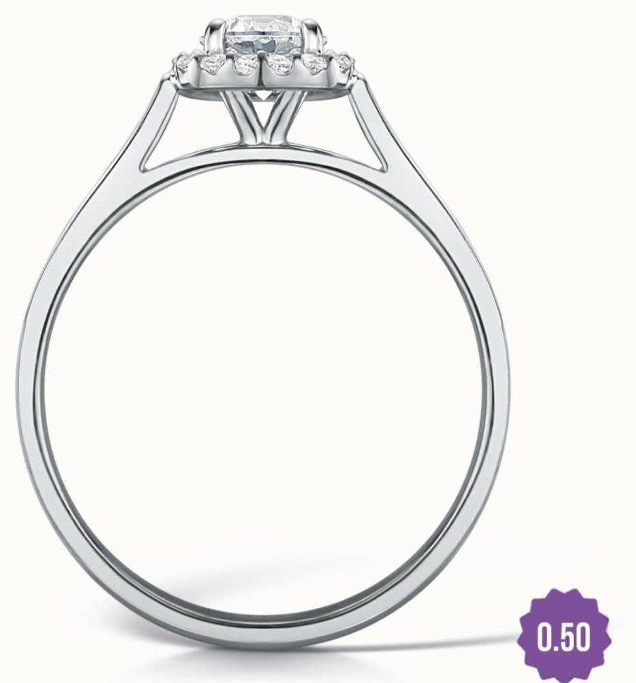 Jewelry Certified Diamond Engagement Rings | Certified Diamond 0.50Ct D Si1 Gia Diamond Engagement Ring