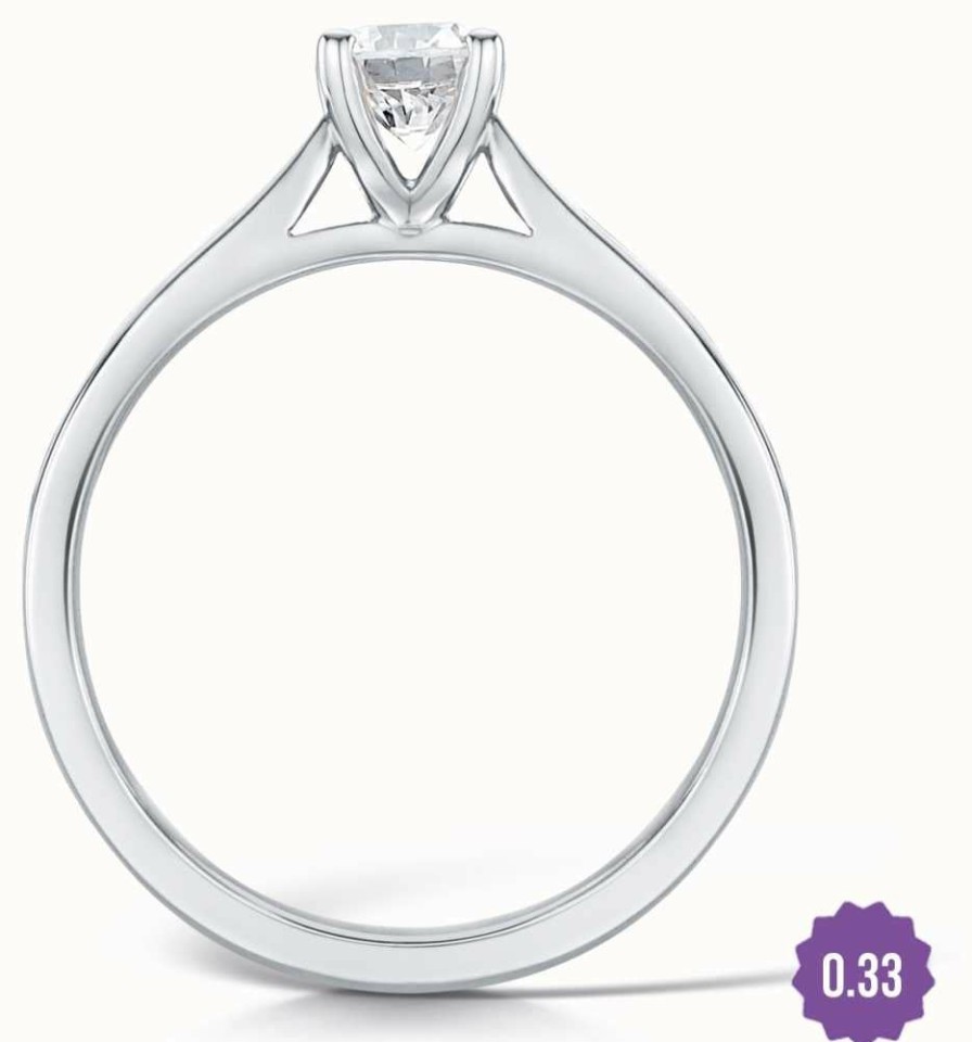 Jewelry Certified Diamond Engagement Rings | Certified Diamond 0.31Ct H Si1 Gia Diamond Engagement Ring