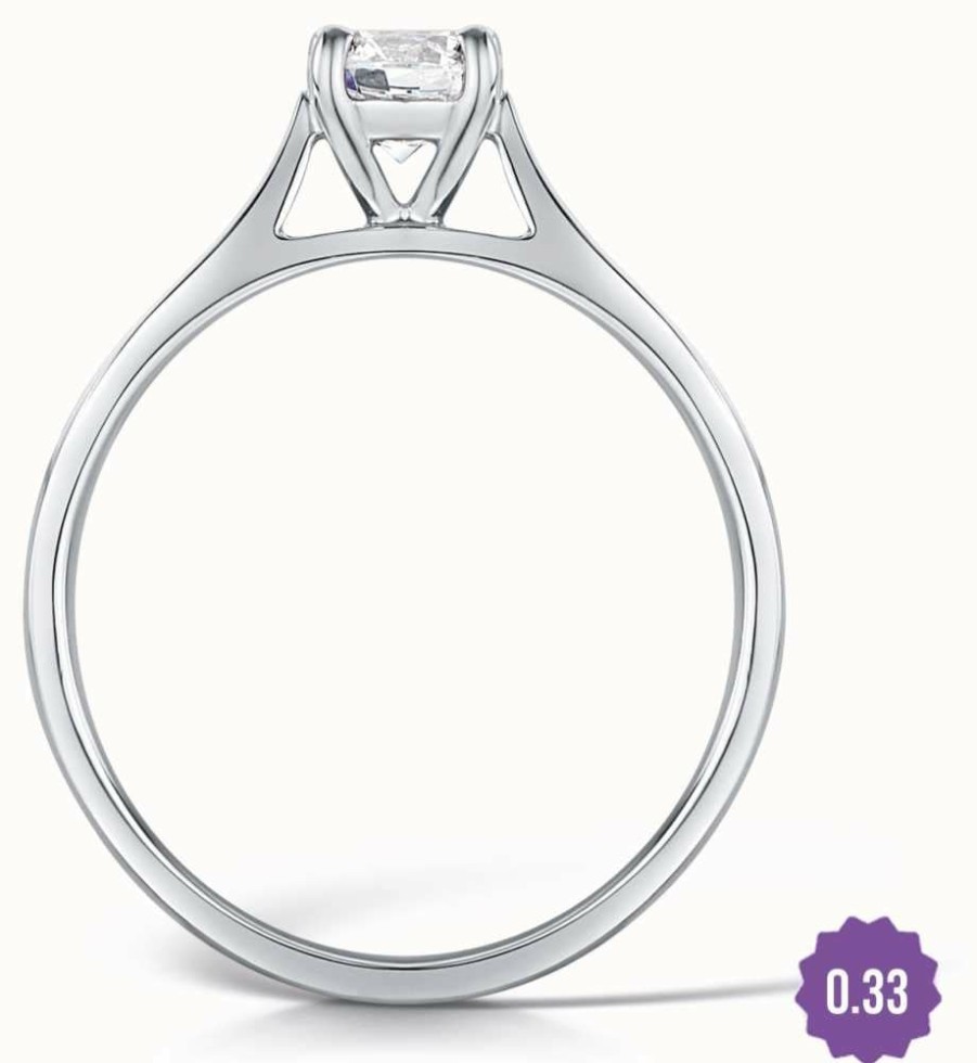 Jewelry Certified Diamond Engagement Rings | Certified Diamond 0.30Ct D Si1 Gia Diamond Engagement Ring