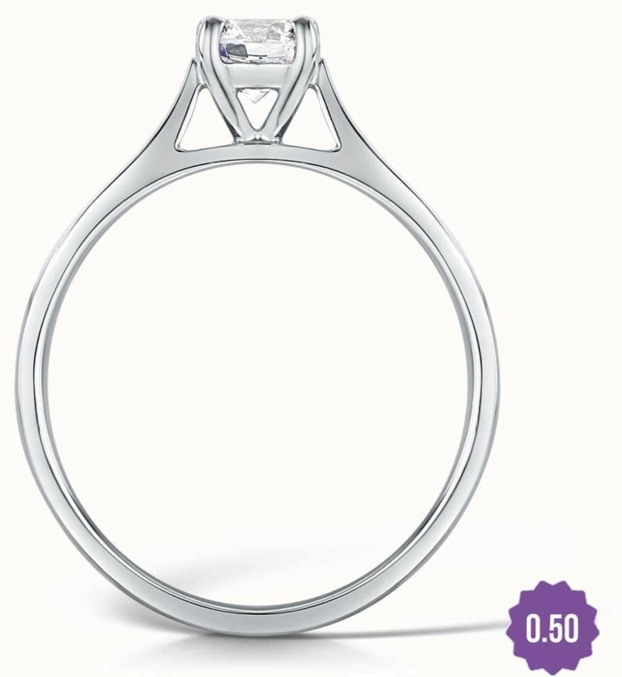 Jewelry Certified Diamond Engagement Rings | Certified Diamond 0.50Ct Diamond Engagement Ring D Si1 Gia