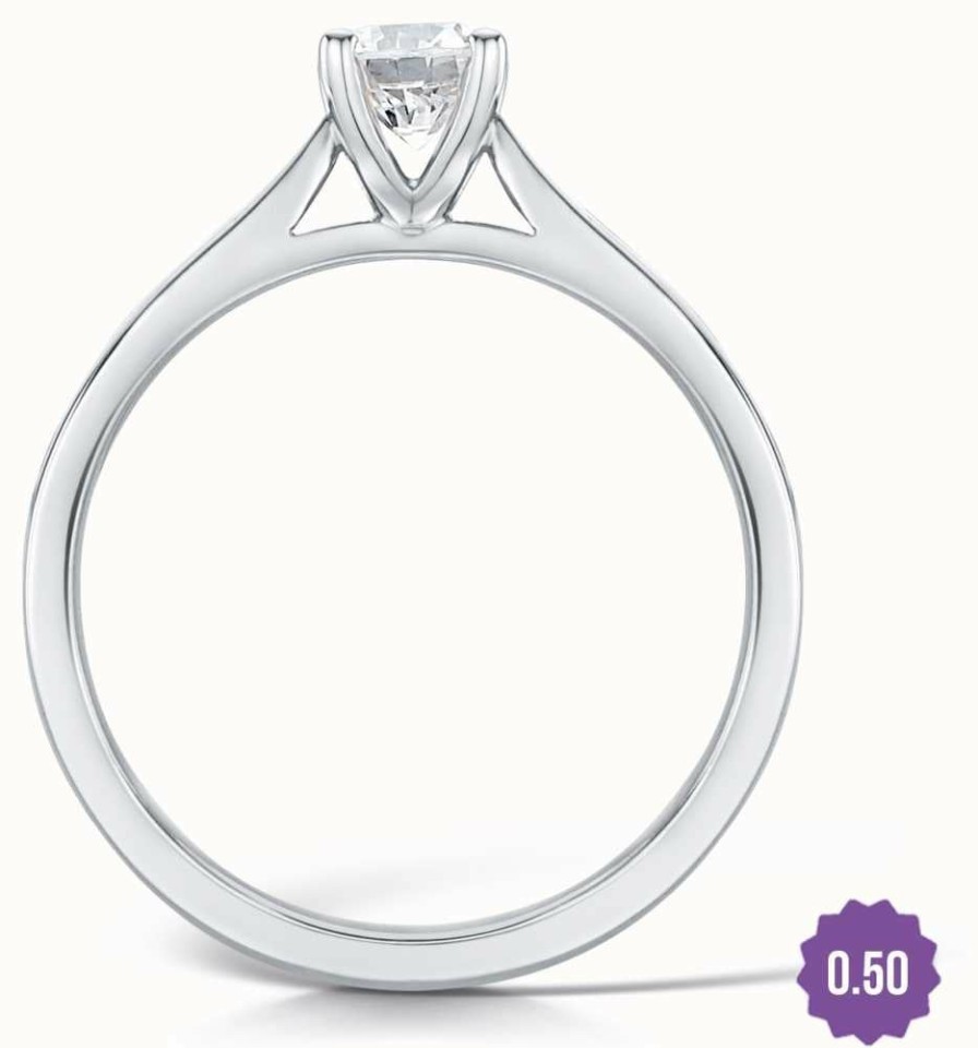 Jewelry Certified Diamond Engagement Rings | Certified Diamond 0.50Ct D Si1 Gia Diamond Engagement Ring