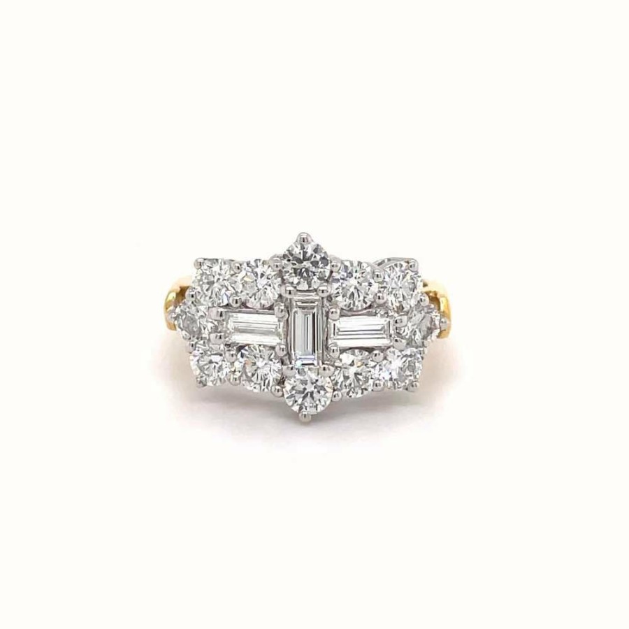 Jewelry LM | Lm 18K Y/Gold 2Ct Diamond Cluster Ring