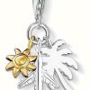 Jewelry Thomas Sabo Jewellery | Thomas Sabo Charm Pendant "Palm Tree, Sun, Plane"