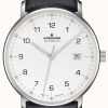 Men'S Junghans | Junghans Form A Calfskin Black Strap With Numbers