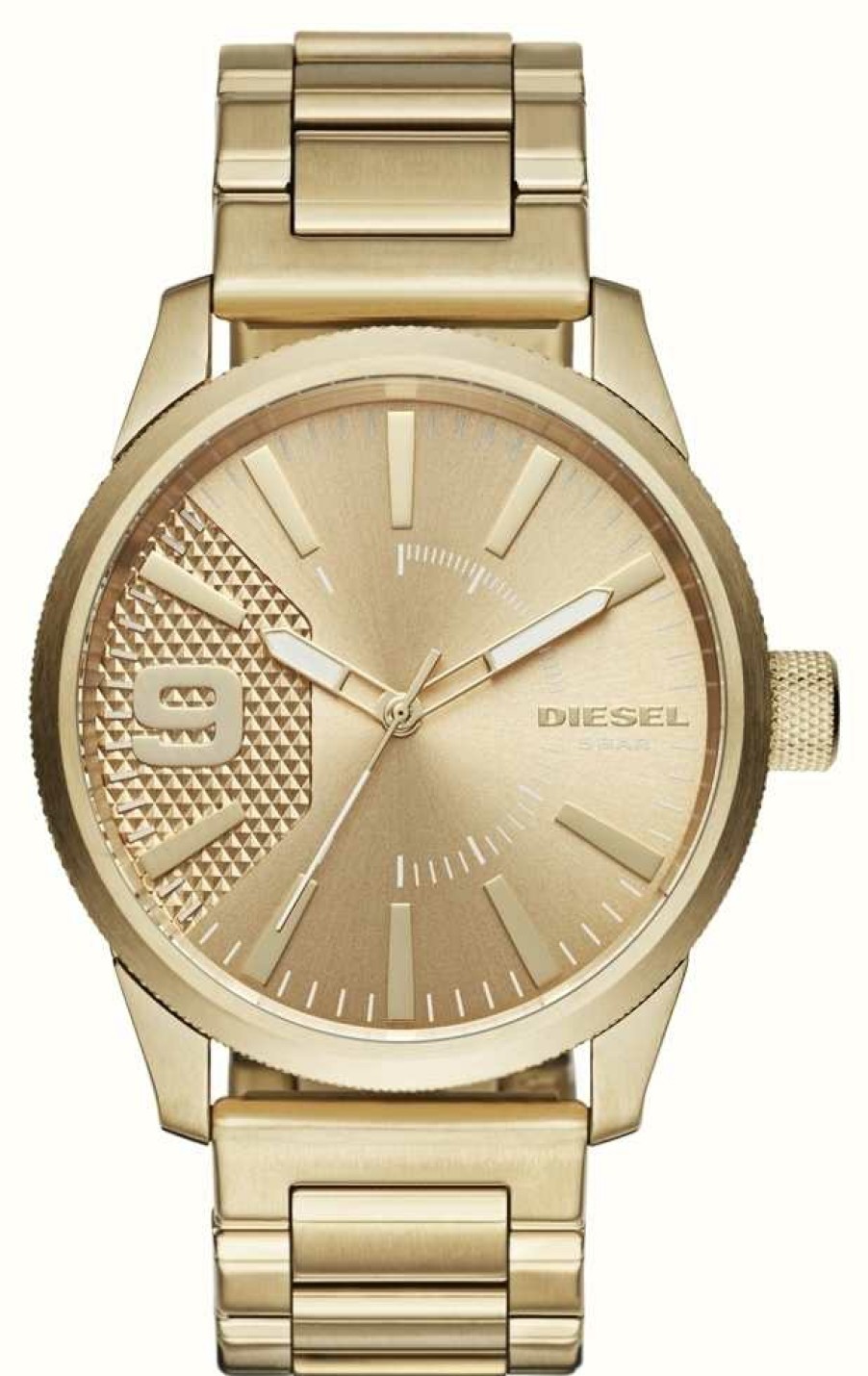 Men'S Diesel | Diesel Men'S Rasp Monochrome Gold Tone Watch