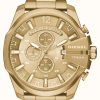 Men'S Diesel | Diesel Men'S Mega Chief Gold Tone Chronograph