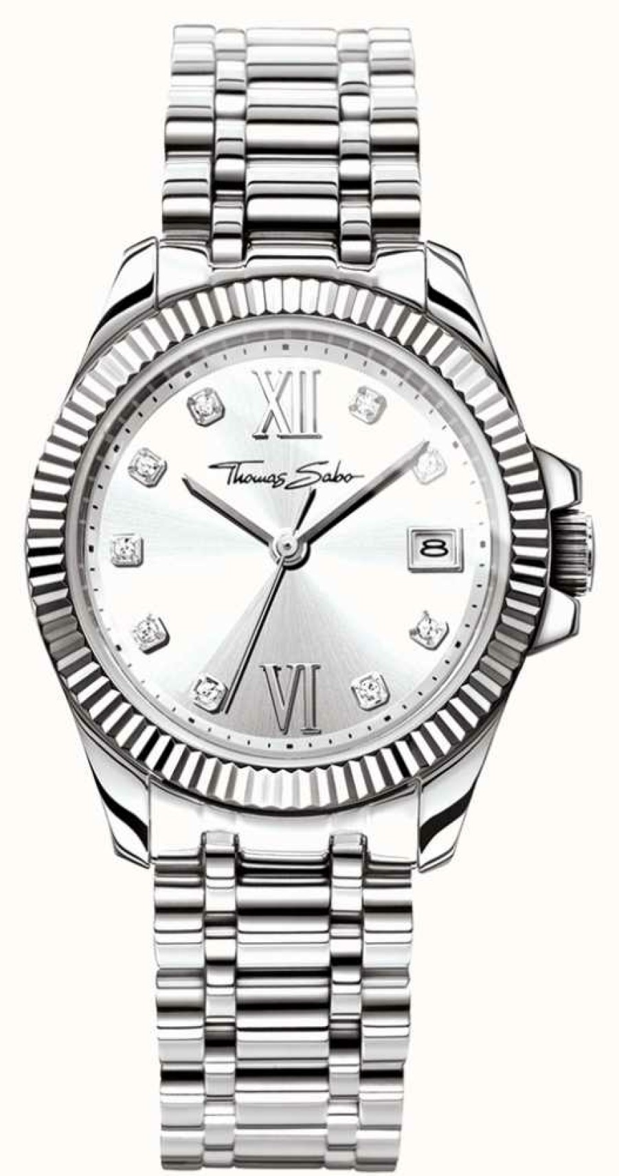 Women'S Thomas Sabo | Thomas Sabo Women'S Divine Stainless Steel Bracelet Silver Dial