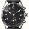 Men'S Kronaby | Kronaby Apex Hybrid Smartwatch (43Mm) Black Dial / Black Italian Leather Strap