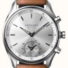 Men'S Kronaby | Kronaby Sekel Hybrid Smartwatch (43Mm) Silver Dial / Brown Italian Leather Strap