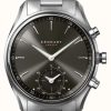 Men'S Kronaby | Kronaby Sekel Hybrid Smartwatch (43Mm) Black Dial / 3-Link Stainless Steel Bracelet